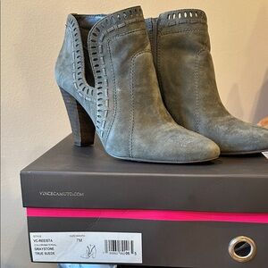 Vince Camuto Women's Gray Suede Heeled Booties